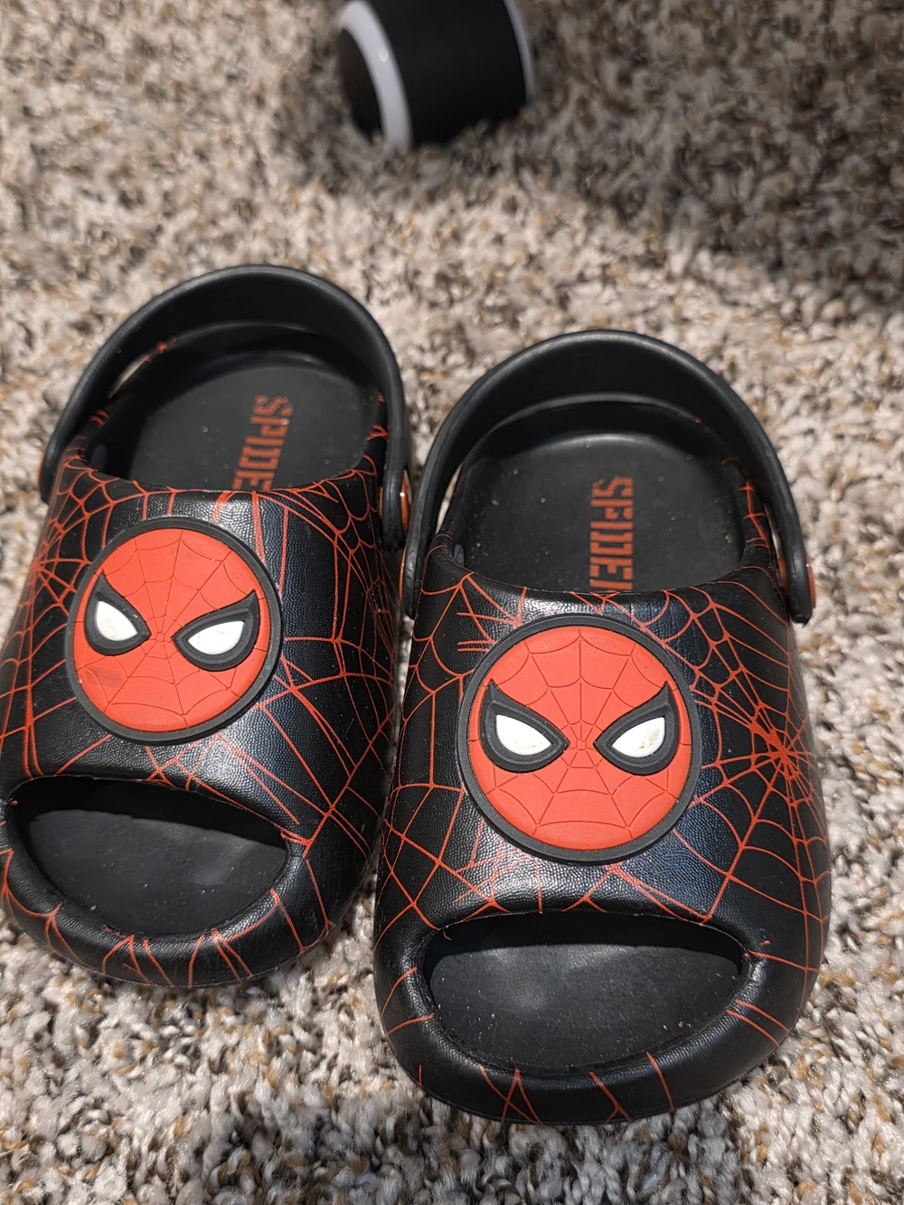Spiderman Black & Red Kids Slip-On Clogs with Web Detail
